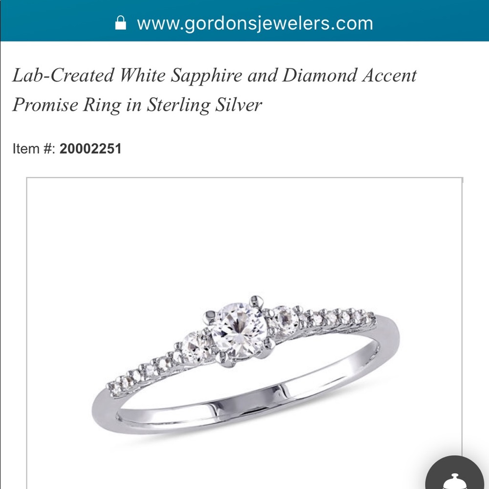 Sterling silver promise ring